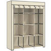 STOFFSCHRANK, Faltschrank, Kleiderschrank mit Kleiderstangen, 8 Ebenen Cremeweiß - Weiß, Metall (43/162.5/125cm) - HOMCOM