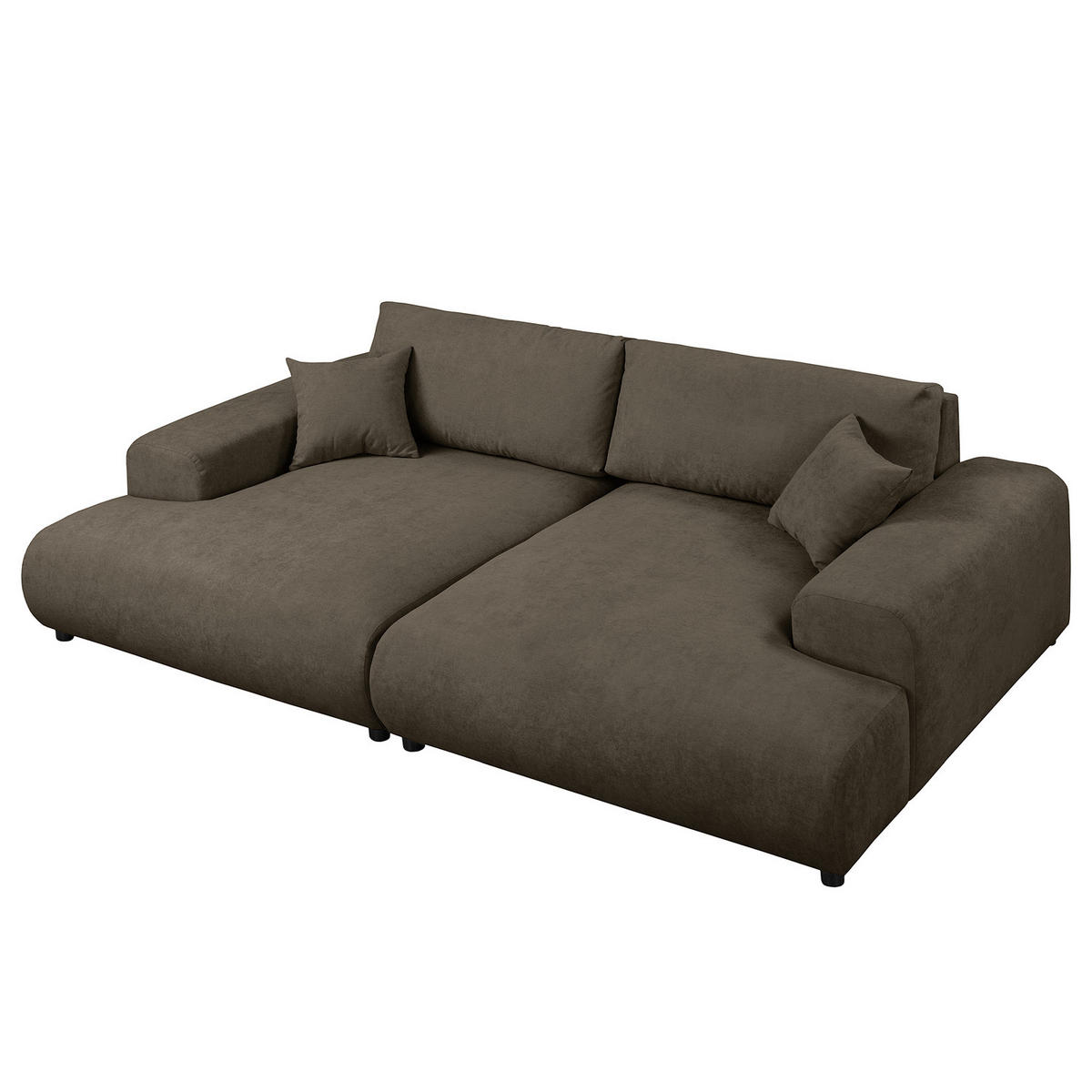 BIGSOFA - Schwarz/Grau, Kunststoff/Textil (237/79/144cm) - home24