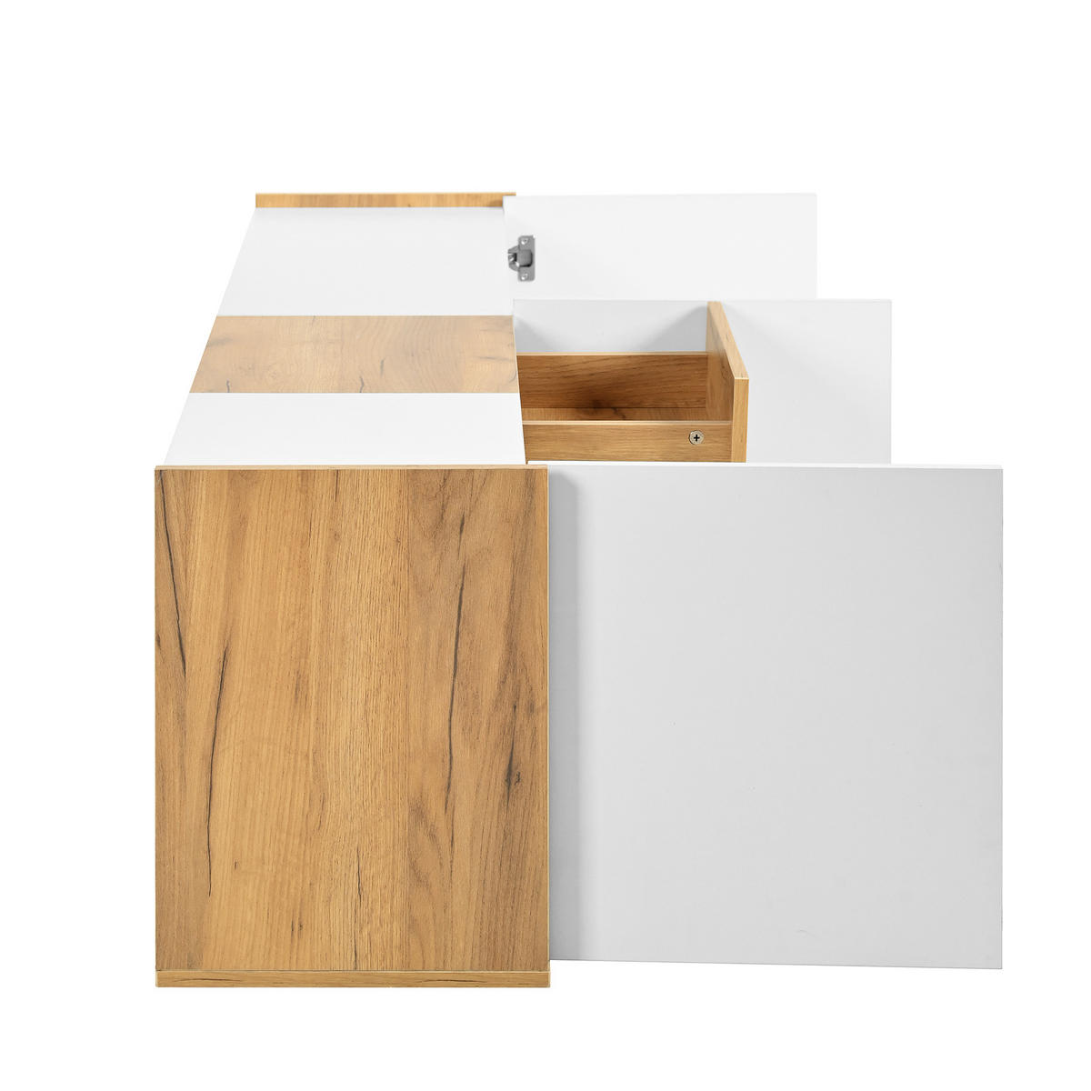 TV Lowboard hängend oder stehend, Weiß Holz - Weiß, Holz (171/47/35cm)