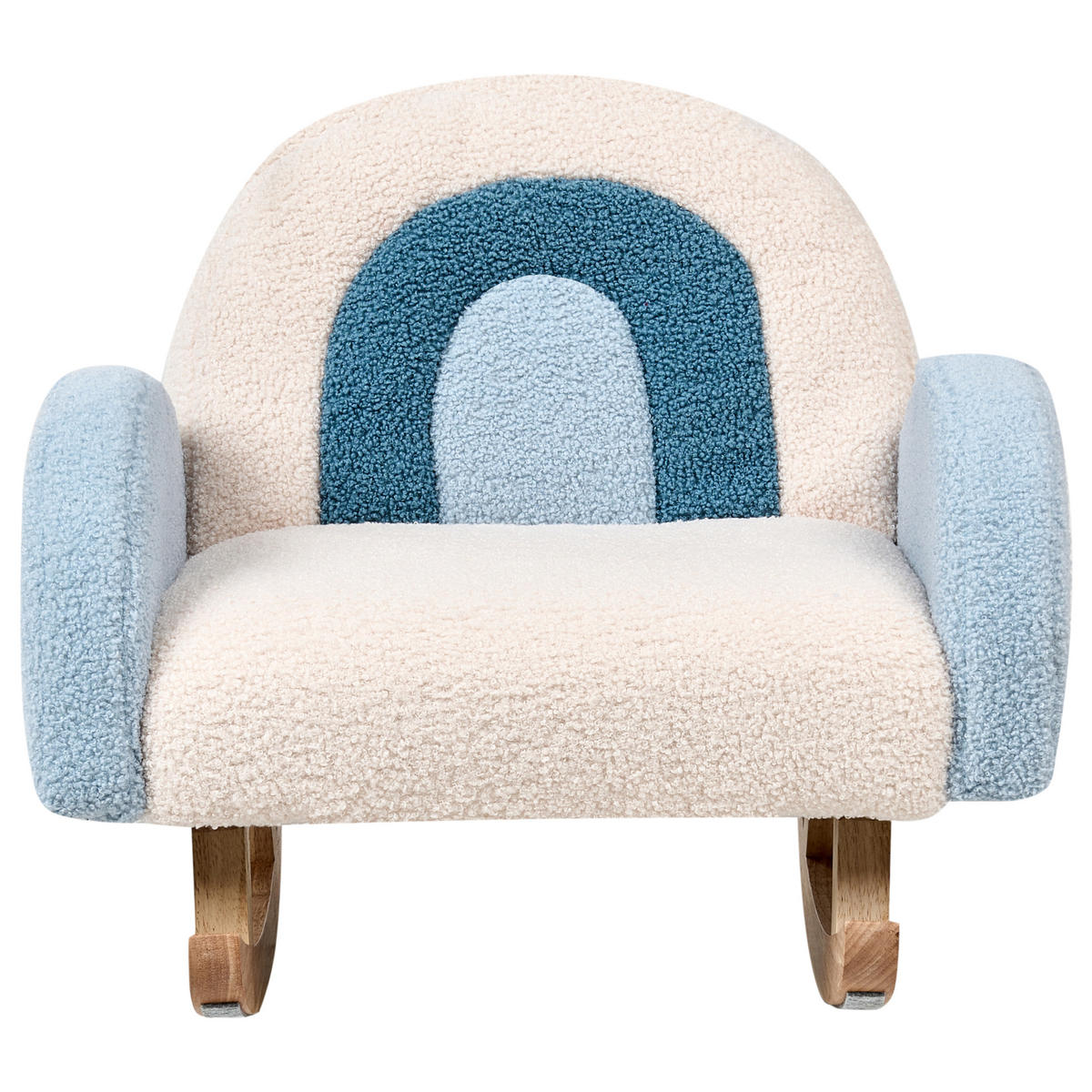 KINDERSCHAUKELSTUHL Cremeweiß Ombo - Blau/Braun, Textil (44/48/53cm) - Beliani