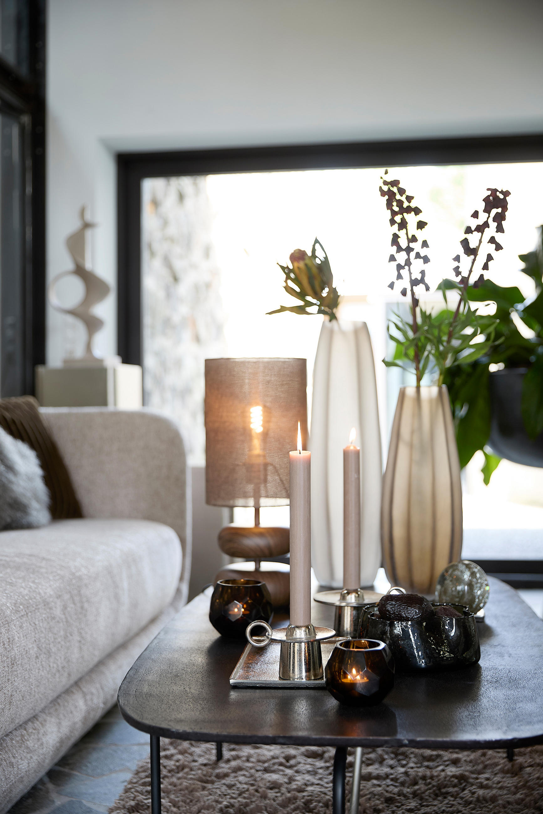 TISCHLAMPE Danialo Braun Ø22/50,5 cm - Dunkelbraun, Metall (22/22/50.5cm) - Light & Living