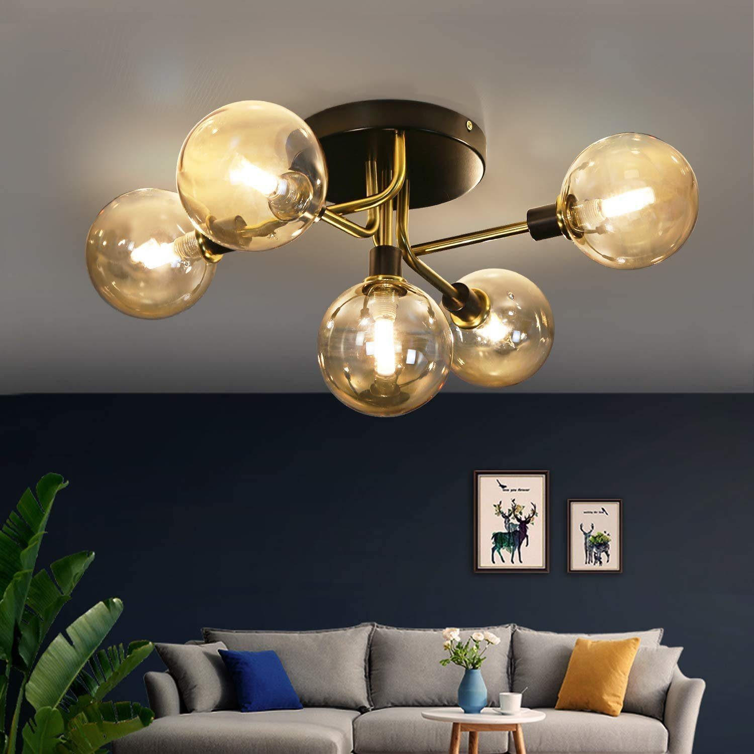 LED-DECKENLEUCHTE Bewachen 53/52/25 cm - Bernsteinfarben, Metall (53/52/25cm) - Nettlife