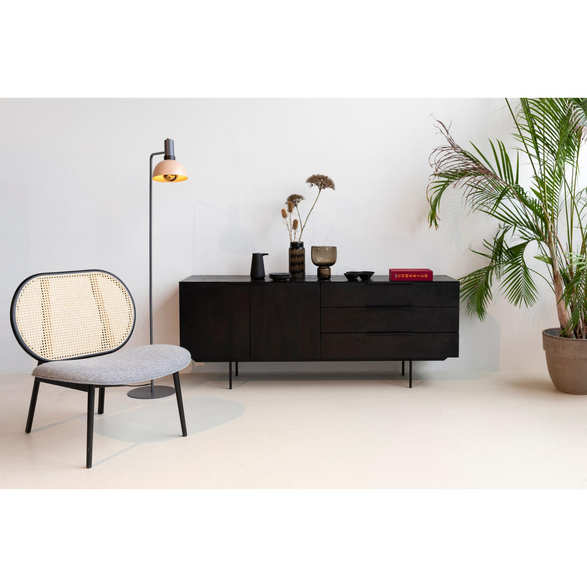 SIDEBOARD Travis Schwarz - Schwarz, Holzwerkstoff (180/70.5/45cm) - Zuiver