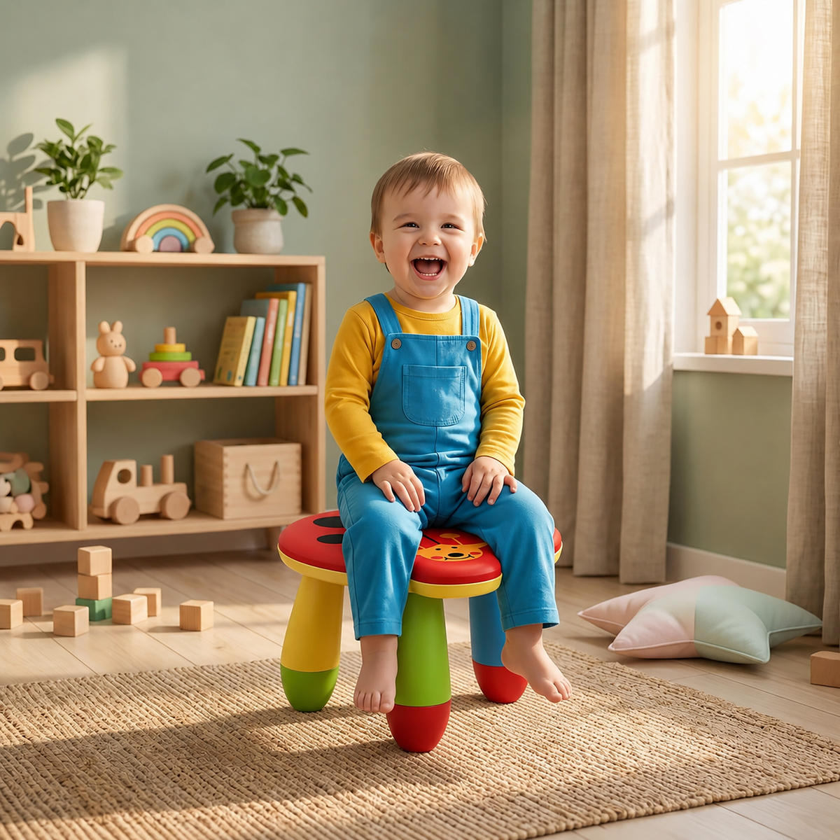 STOLIČKA Barevná dětská plastová beruška výška sedu 26 cm - různobarevná, plast (25/26/32cm) - Relaxdays