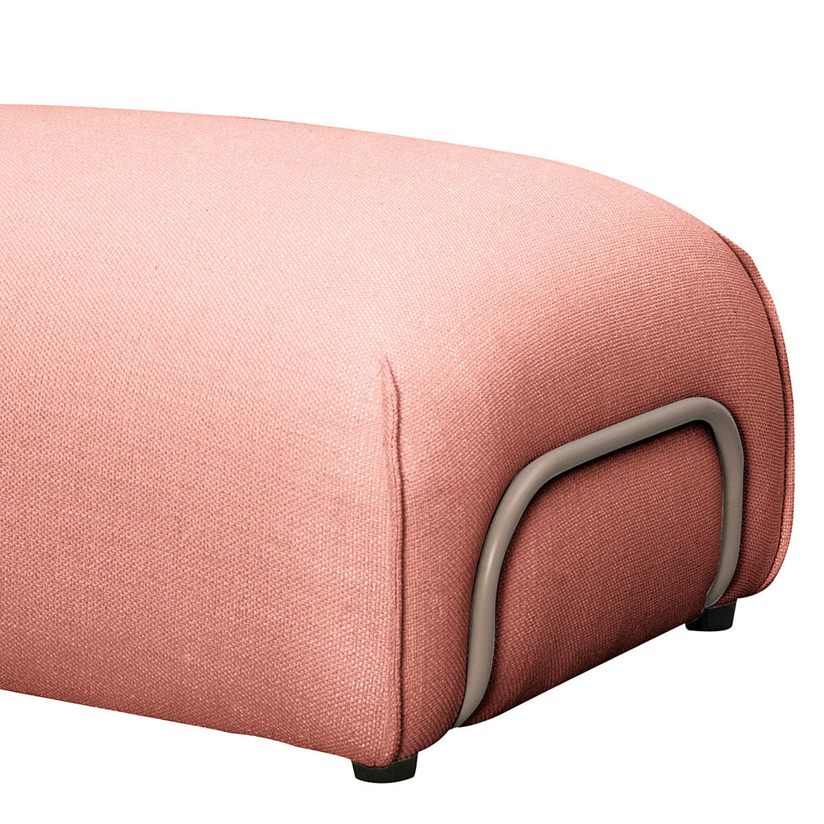 POLSTERHOCKER - Webstoff - Pink/Schwarz, Holz/Buchenholz (93/63/42cm) - home24