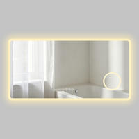 BADSPIEGEL mit Beleuchtung 60/120 cm rechteckig LED, Bluetooth, Vergrößerungsspiegel, Antibeschlag - Transparent, Glas (120/60/3.5cm) - S'AFIELINA
