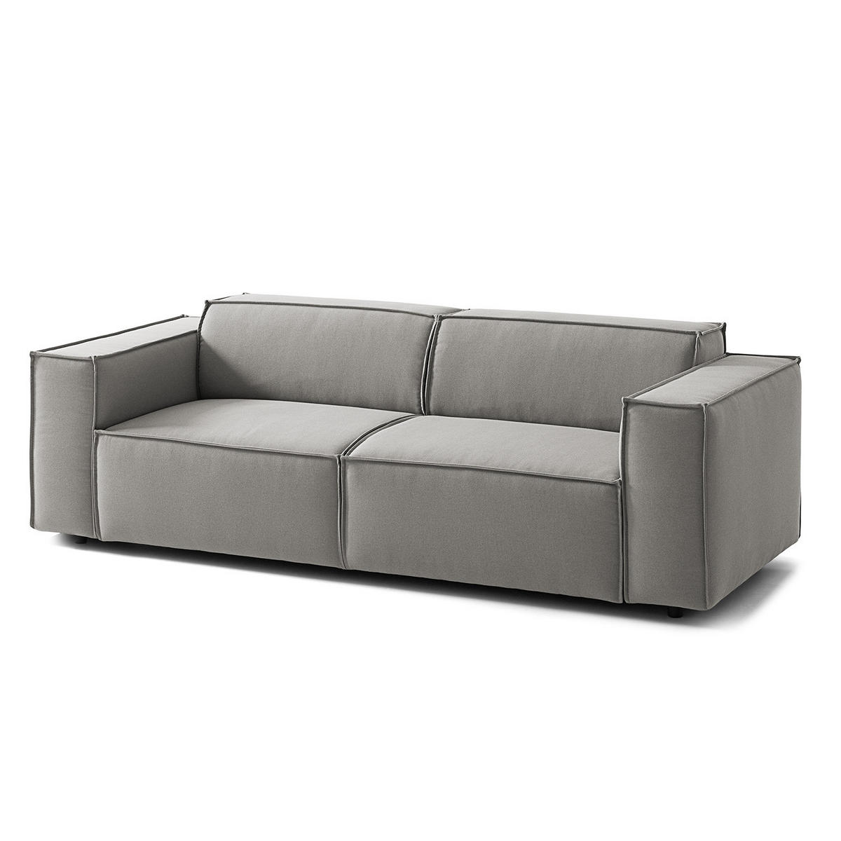 2,5-SITZER SOFA - Graubraun, Textil (223/70/96cm) - home24