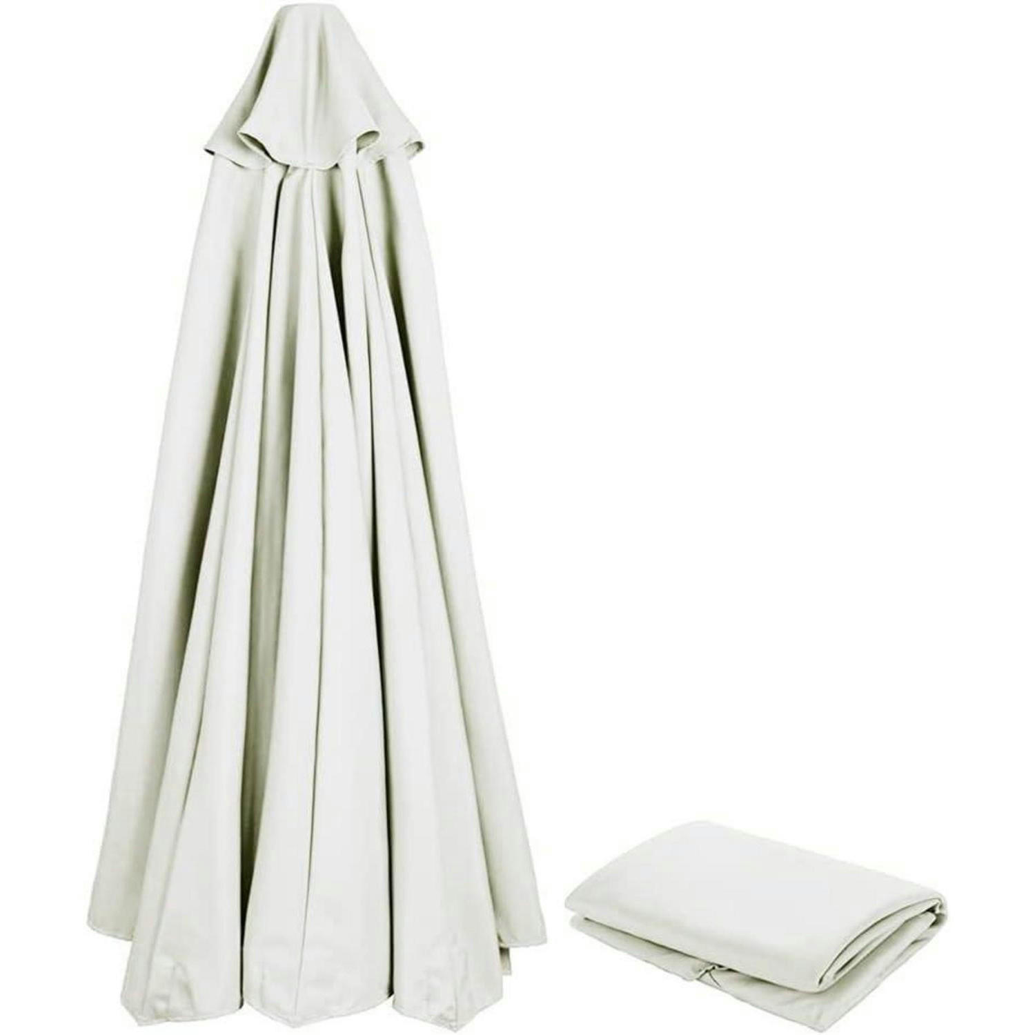 SONNENSCHIRM Ersatzbezug 300 cm Beige UV80+ Windfest - Weiß, Textil (300/300cm)