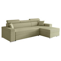 ECKSOFA AISHA mit Schlaffunktion und Bettkasten Grün - Grün, Holzwerkstoff/Kunststoff (250/90cm) - Idohome