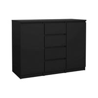 KOMMODE Schwarz 50/120.8/90.7 cm - Schwarz, Holzwerkstoff (120.8/90.7/50cm) - DMORA