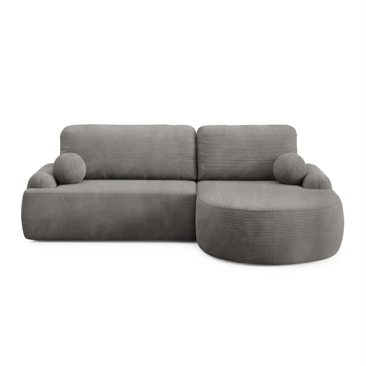 ECKSOFA CLEO II mit Schlaffunktion Version Rechte Poso 115 - Taupe, Kunststoff (264/172cm) - Lookway
