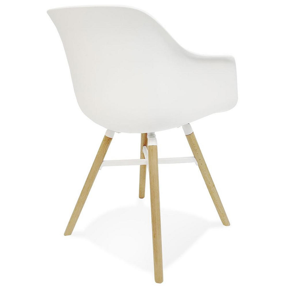 ESSZIMMERSTUHL Polypropylen Skandinavisch Hochbelastbar, Weiß 81x57x56,5 cm - Beige/Weiß, Kunststoff/Buchenholz (57/57/57cm) - KADIMA DESIGN