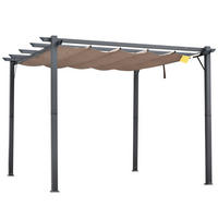 PERGOLA Alu Kohlegrau+Kaffeebraun - Dunkelbraun/Grau, Kunststoff/Metall (300/223/300cm) - Outsunny