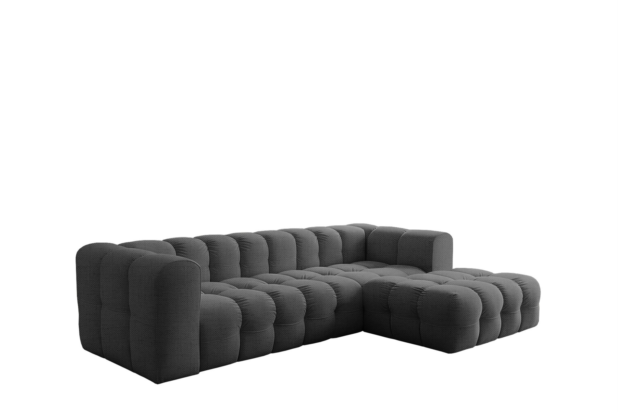 ECKSOFA Solvie In Moly - Anthrazit, Holzwerkstoff/Textil (290/193cm) - Fun Möbel