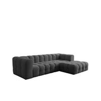 ECKSOFA Solvie In Moly - Anthrazit, Holzwerkstoff/Textil (290/193cm) - Fun Möbel