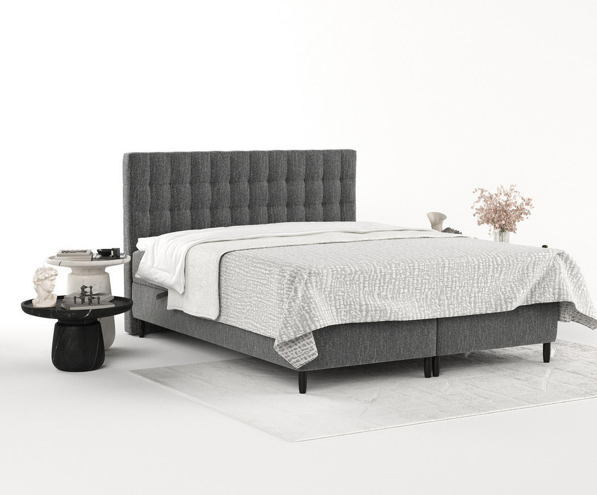 BOXBETT Divine Schwarz 180/200 cm - Schwarz, Holz/Holzwerkstoff (180/200cm) - Maison de Reve