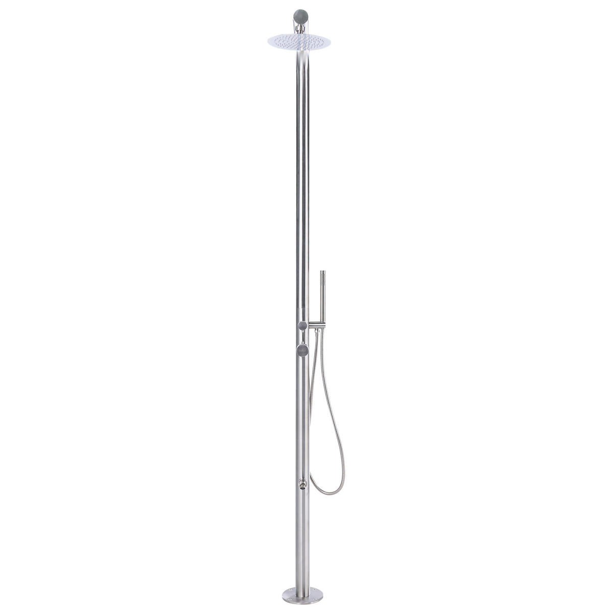 FREISTEHENDE Gartendusche Silber Marudi - Silberfarben, Metall (57/230/17cm) - Beliani