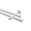 GARDINENSTANGEN-SET Prestige Elanto 360 cm (geteilt in 2 x 180 cm), 2-läufig (ohne Ringe), 20 mm Ø Weiß - Weiß, Metall (360cm) - INTERDECO