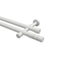 GARDINENSTANGEN-SET Prestige Elanto 360 cm (geteilt in 2 x 180 cm), 2-läufig (ohne Ringe), 20 mm Ø Weiß - Weiß, Metall (360cm) - INTERDECO