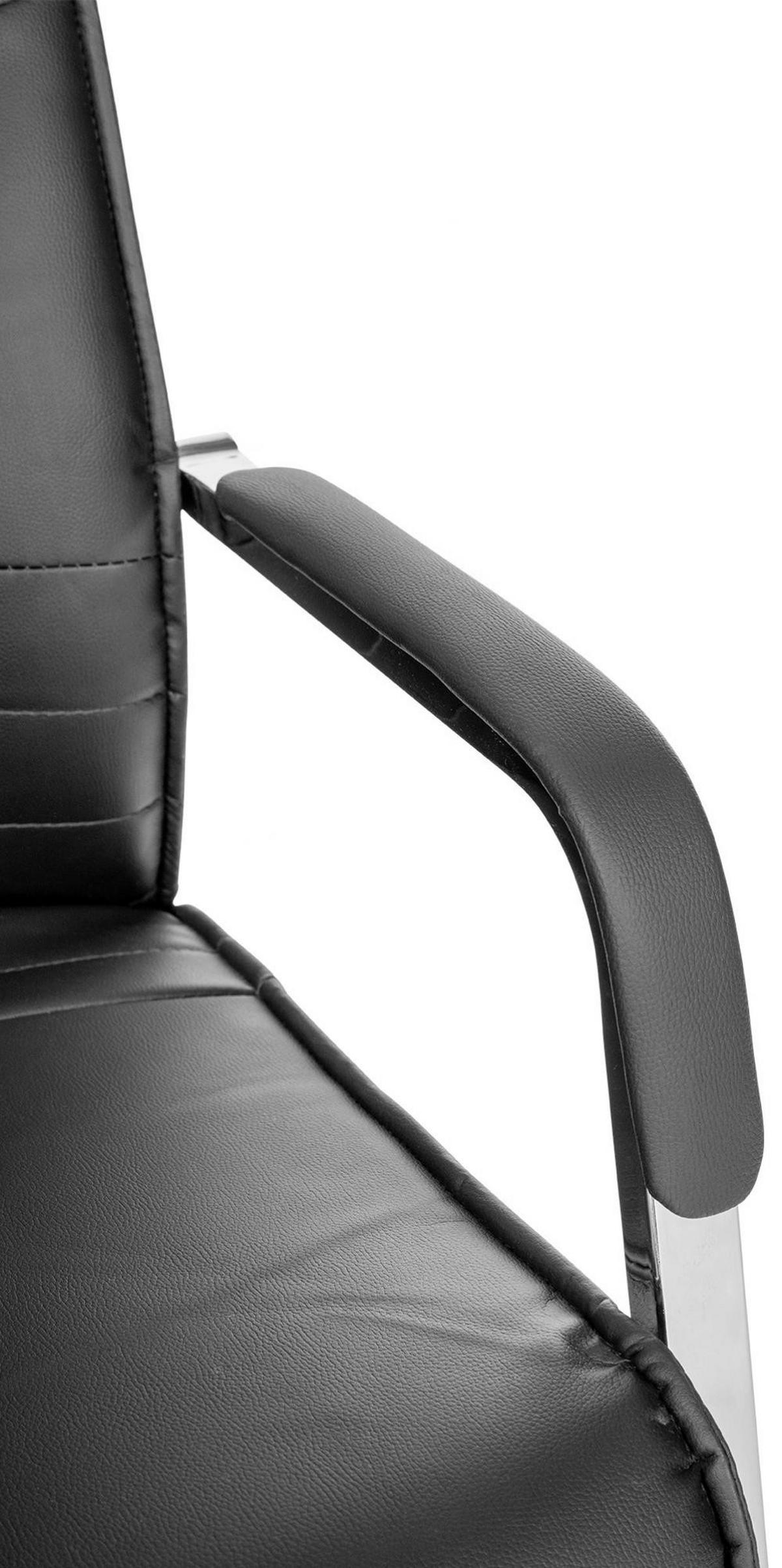SCHWINGSTUHL Lederlook Schwarz - Schwarz, Textil/Metall (55/88/60cm) - CLP