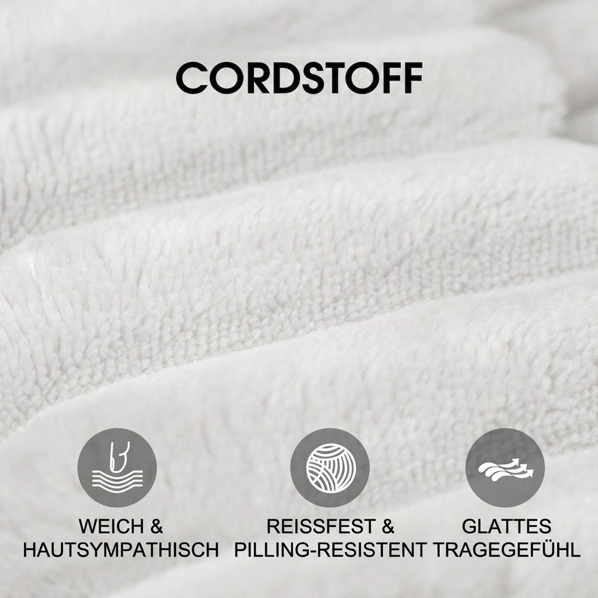 ECKSOFA 270/175/83 cm Weiß Cord mit Chaiselongue, Linke Seite - Weiß, Textil (270/175cm) - Oxeza