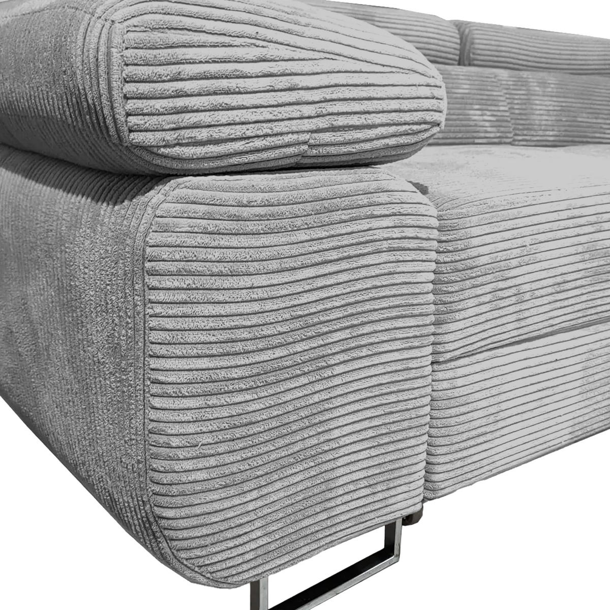 ECKSOFA Warton mit Schlaffunktion, Hellgrau - Hellgrau, Textil (275/202cm) - Fedve