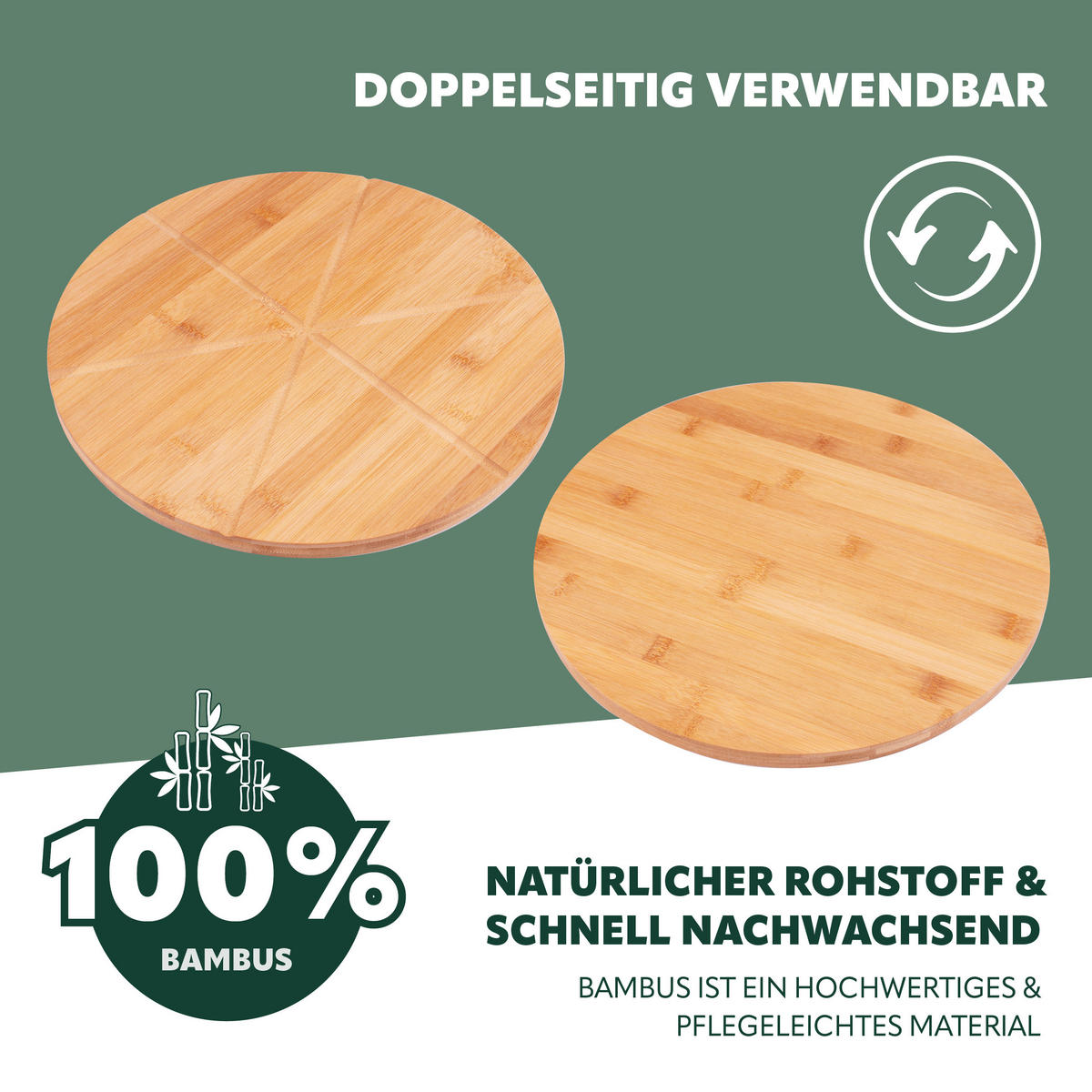 PIZZASERVIER 3er-Set, Edelstahl und Bambus - Braun, Holz (33/33cm) - bremermann