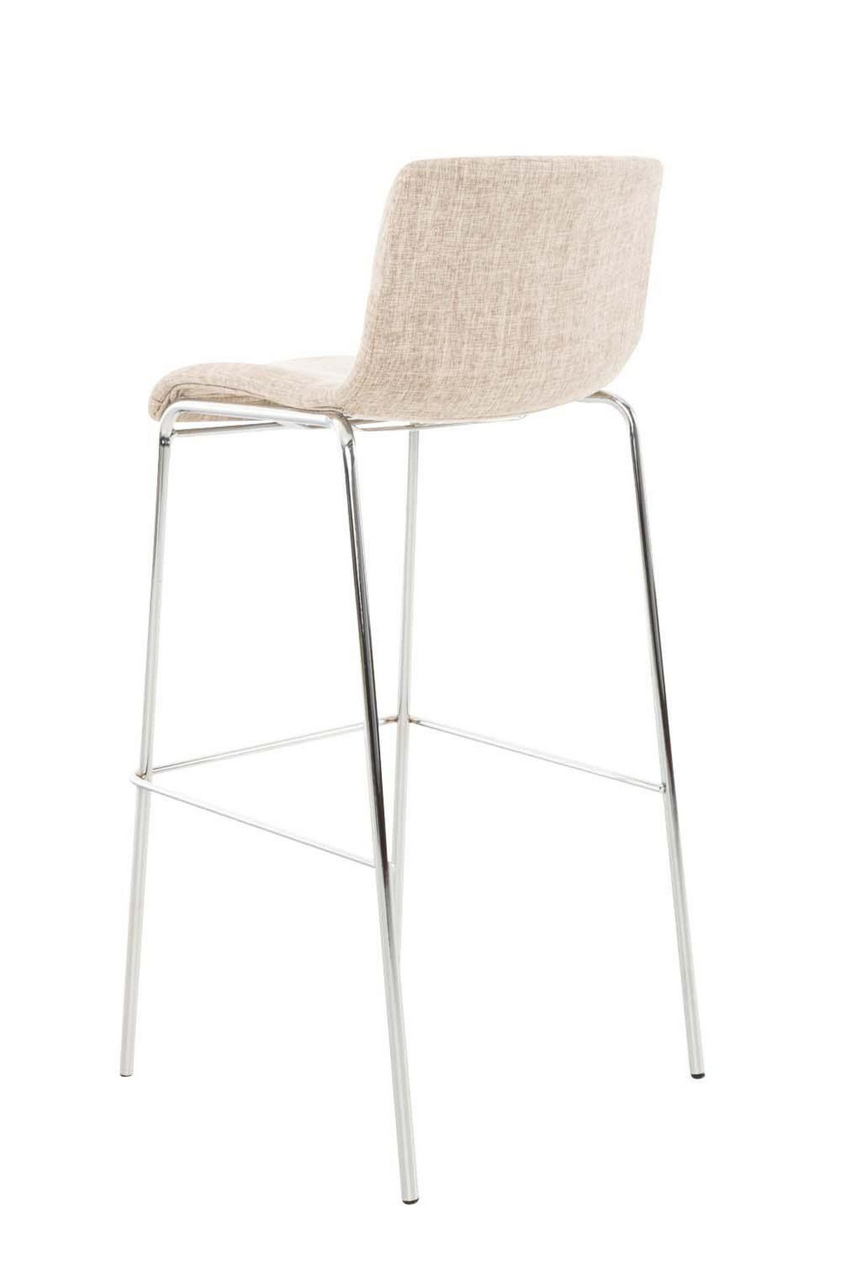 BARHOCKER Stoff Creme - Chromfarben/Creme, Textil/Metall (43/100/48cm) - CLP