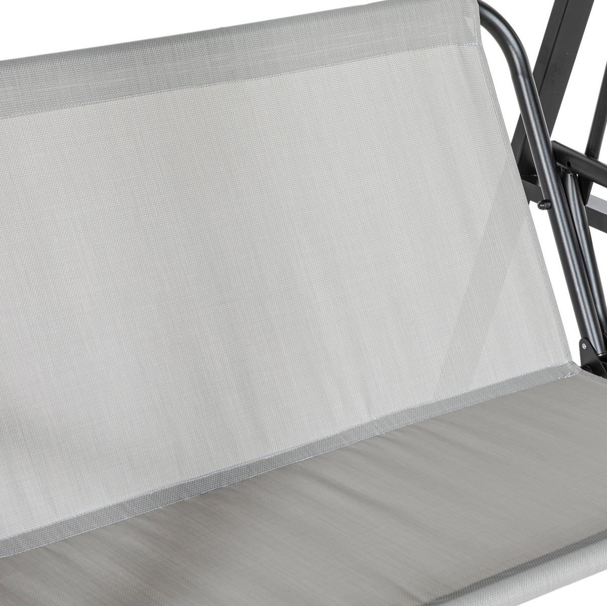 HOLLYWOODSCHAUKEL aus Polyester 145 x 116 x 172 cm in Grau mit neigbarem UV-Schutzdach - Grau, Textil (116/172/145cm) - Modfu