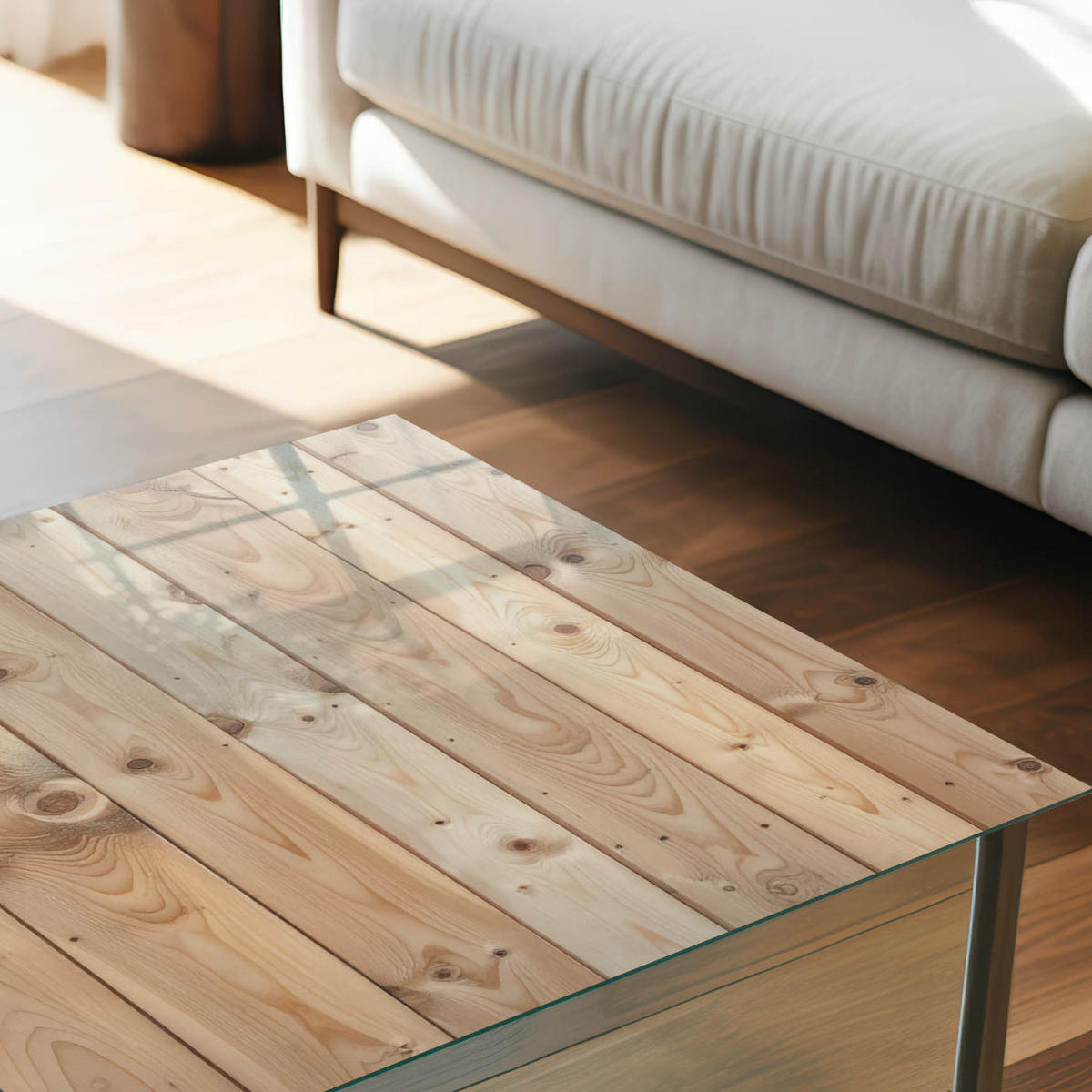 GLASPLATTE 80x60 cm – Warmes Holz - Braun, Glas (0.4/80/60cm) - ArtPrintCave