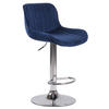 BARHOCKER Lento, Gestell Metall in Chromoptik, Samt Blau - Blau/Chromfarben, Textil/Metall (50/100/50cm) - TPFLiving