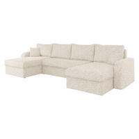 ECKSOFA Kris U Lux - Schwarz/Naturfarben, Holz/Kunststoff (304/140cm) - MIRJAN24