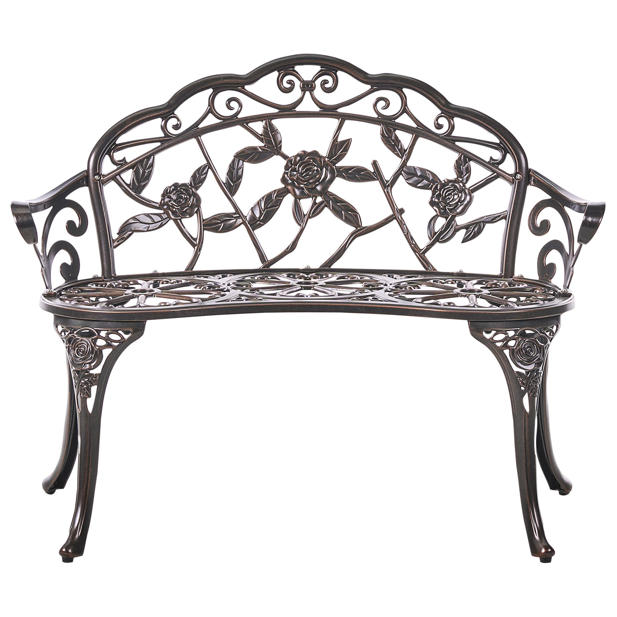 GARTENBANK Dunkelbraun Piura - Dunkelbraun, Metall (88/80/49cm) - Beliani