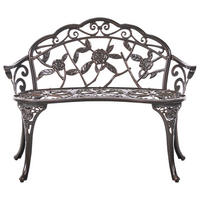 GARTENBANK Dunkelbraun Piura - Dunkelbraun, Metall (88/80/49cm) - Beliani