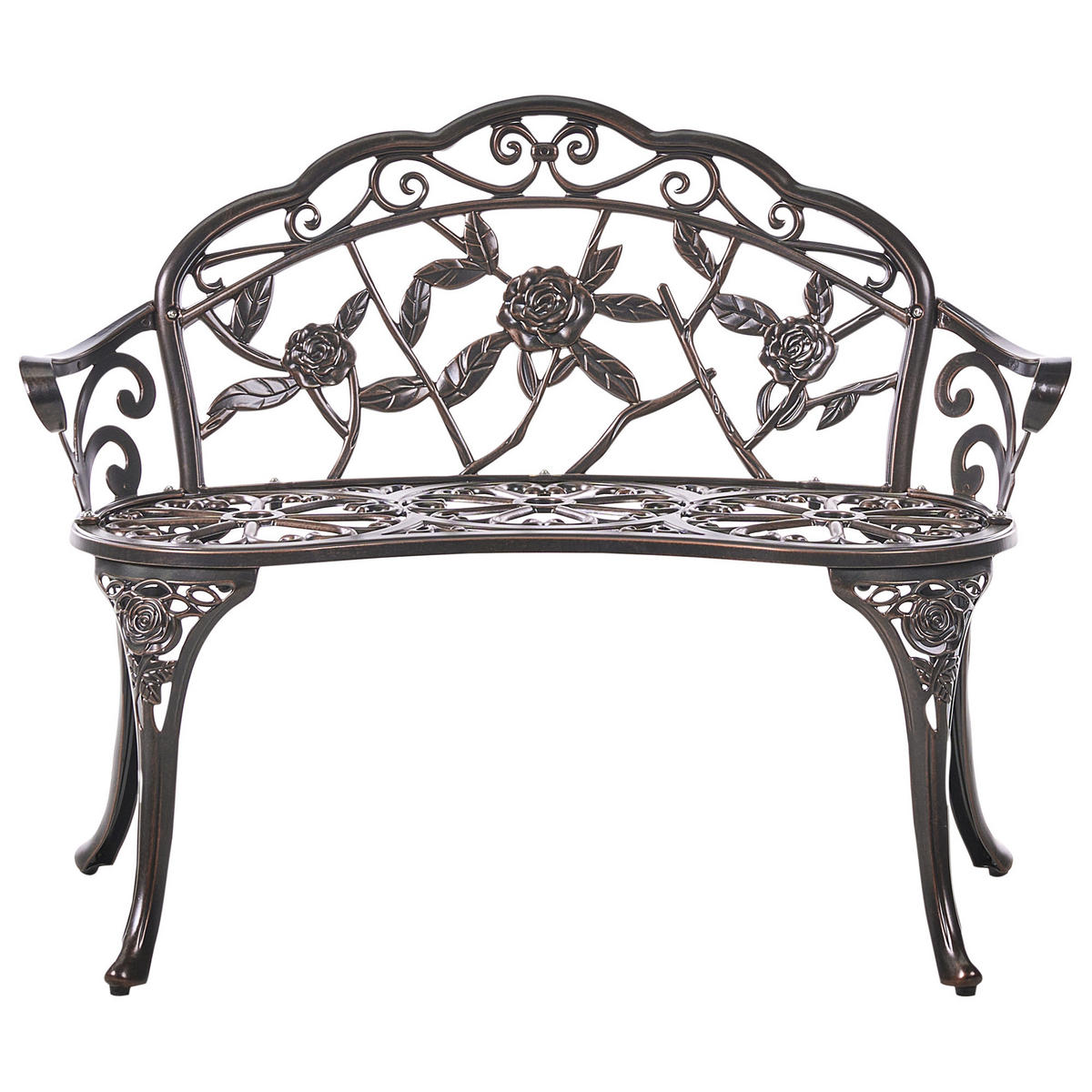 GARTENBANK Dunkelbraun Piura - Dunkelbraun, Metall (88/80/49cm) - Beliani