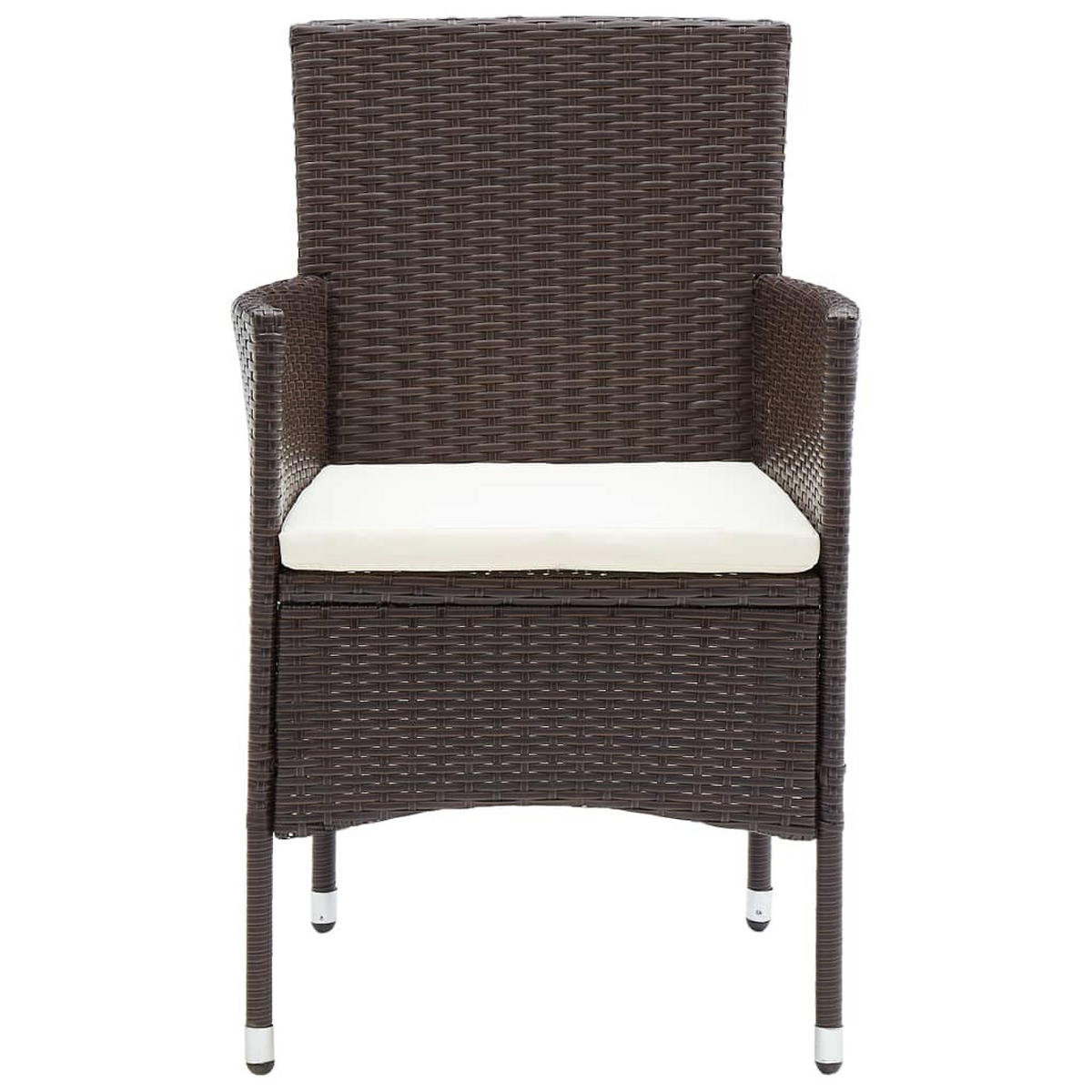 GARTEN-ESSSTÜHLE 4 Stk. Poly Rattan Braun - Braun, Textil (53/84/58cm) - furnicato