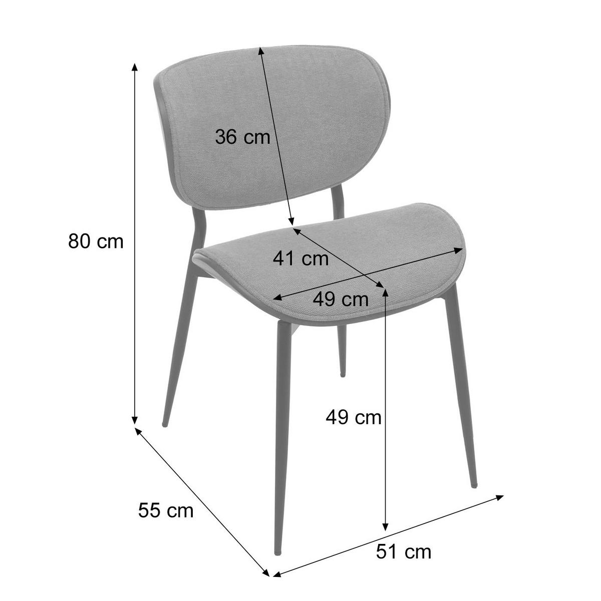 ESSZIMMERSTUHL Beige, Hellgrau - Beige/Hellgrau, Textil (51/80/55cm) - MCW