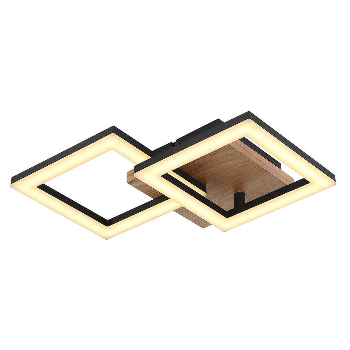 LED DECKENLEUCHTE KERRY Holzoptik Braun - Braun, Holz (46/22.5/7cm) - Globo Lighting