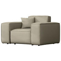 GARTENSESSEL Lorento Outdoor Polster-Loungesessel, Taupe Beige Kunstleder 121/73/92 cm - Taupe, Textil (121/73/92cm) - WFL GROUP