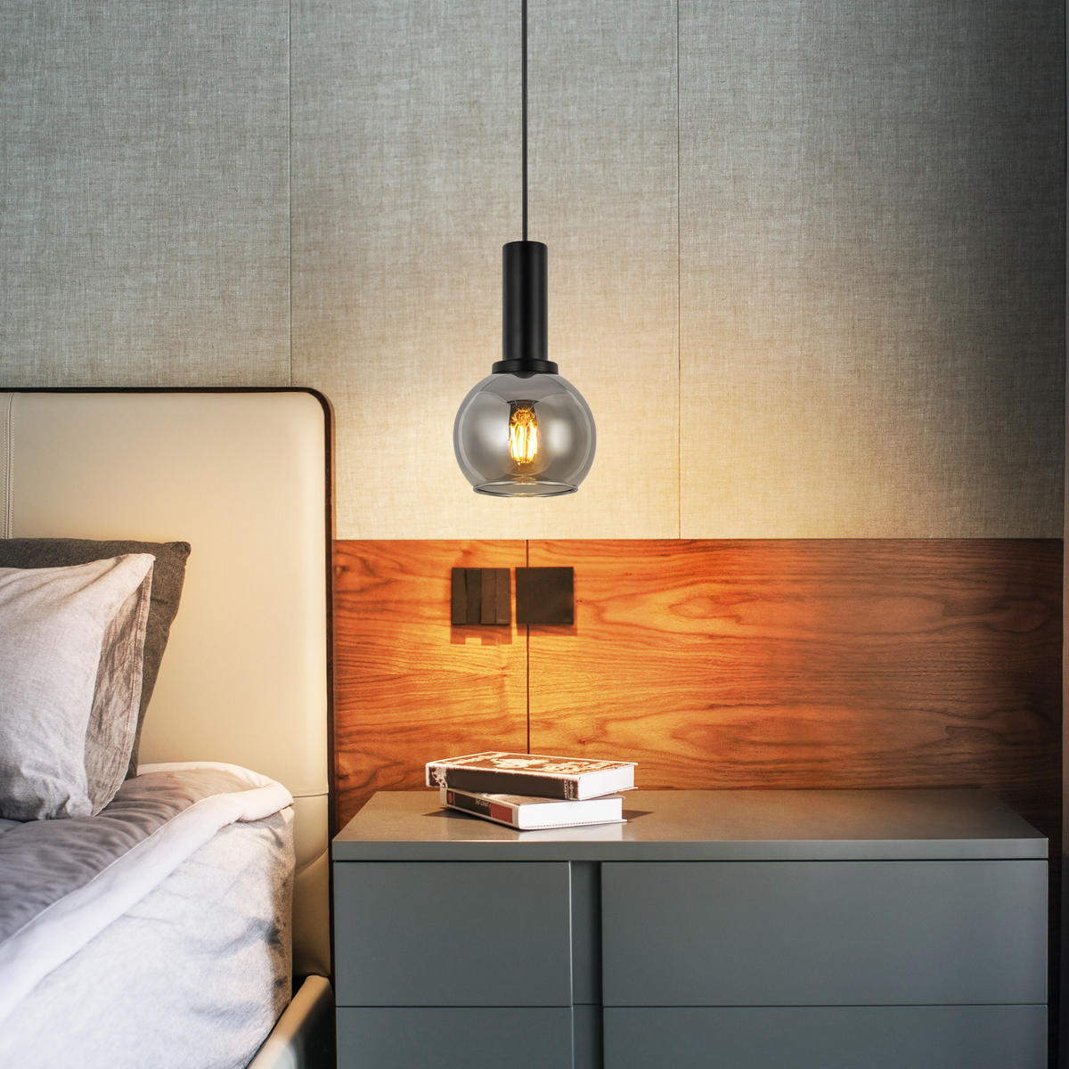HÄNGELEUCHTE Torvq 10/13/145 cm - Schwarz, Metall (10/13/145cm) - ZMH