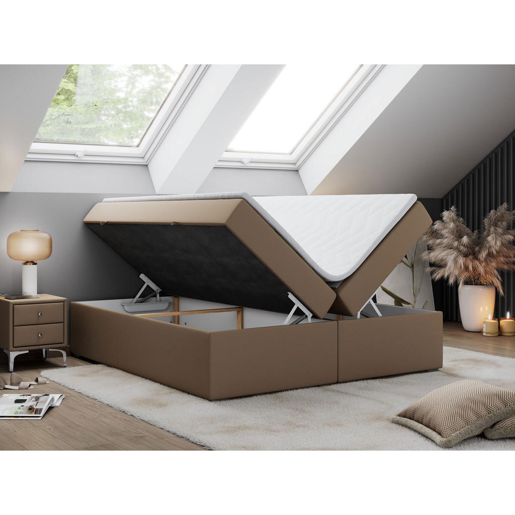 Thumbnail - MKS Boxbett, Braun, Textil, 2-Sitzer, H4, Rechteckig, 200x200 cm, Schlafzimmer, Betten, Boxspringbetten