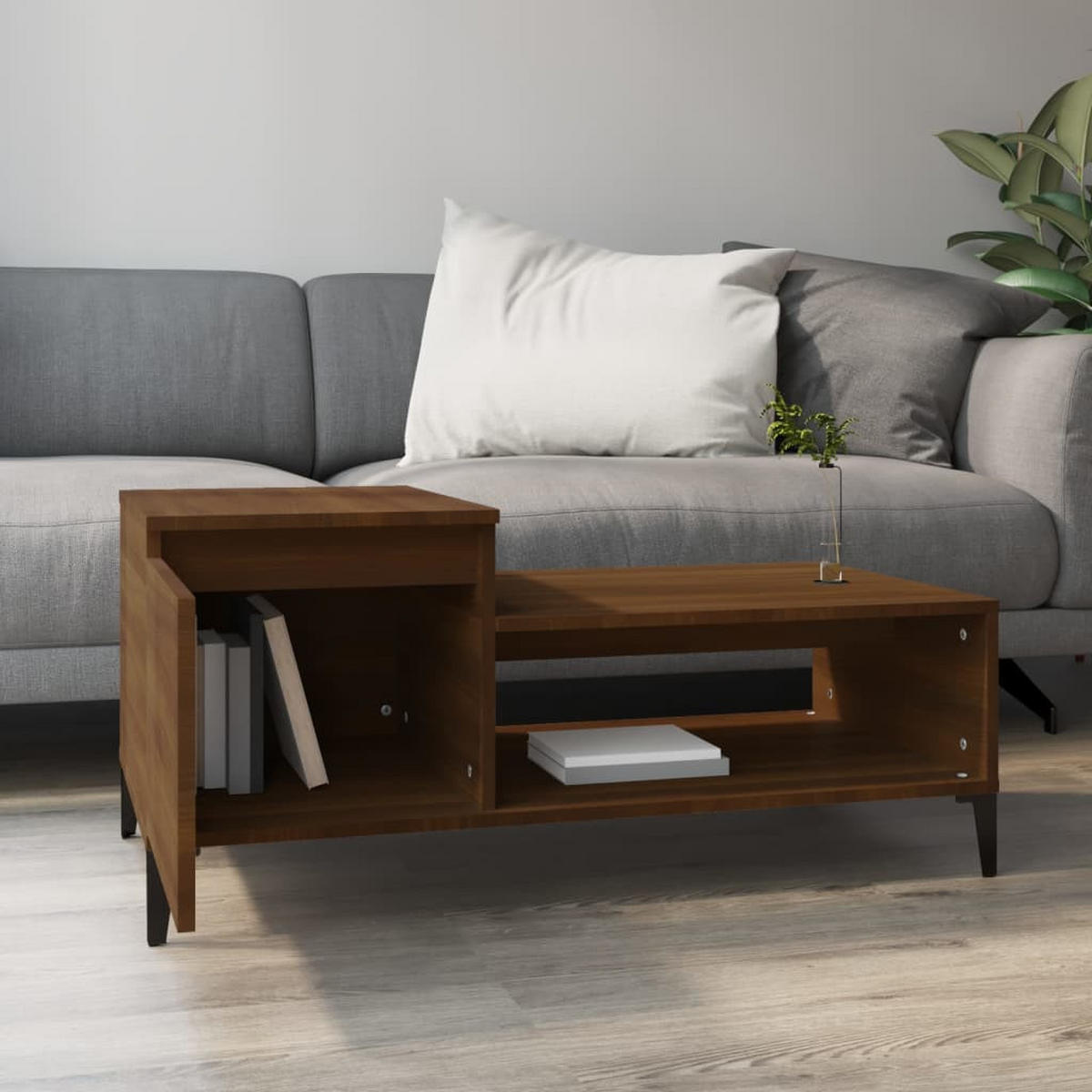 COUCHTISCH Braun Eichen-Optik 100x50x45 cm Holzwerkstoff - Braun, Holzwerkstoff (100/50/45cm) - furnicato