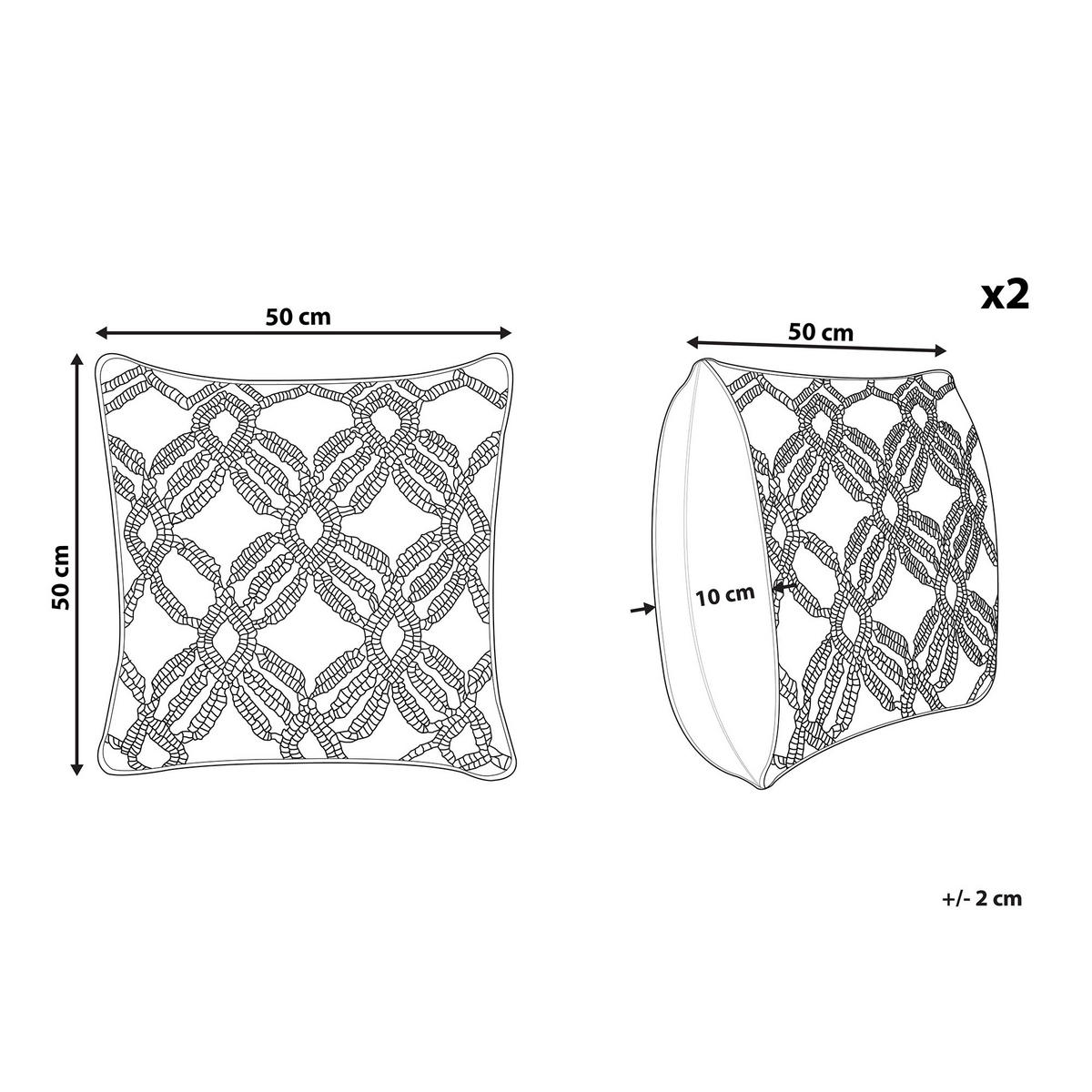 DEKOKISSEN 2er-Set Beige 50/50 cm Esenkoy - Beige, Textil (45/45cm) - Beliani