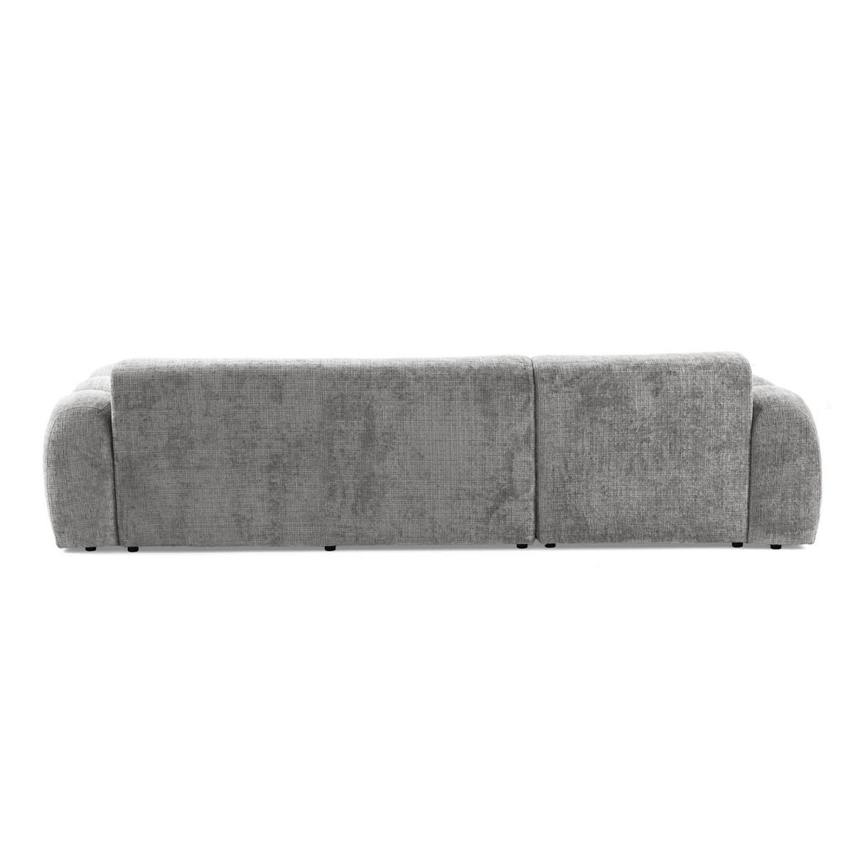 4-SITZER modulares Ecksofa VEER SET 1 Links, 298 x 175 cm, Chenille Webstoff Grau - Schwarz/Grau, Holz/Kunststoff (298/175cm) - Muffo