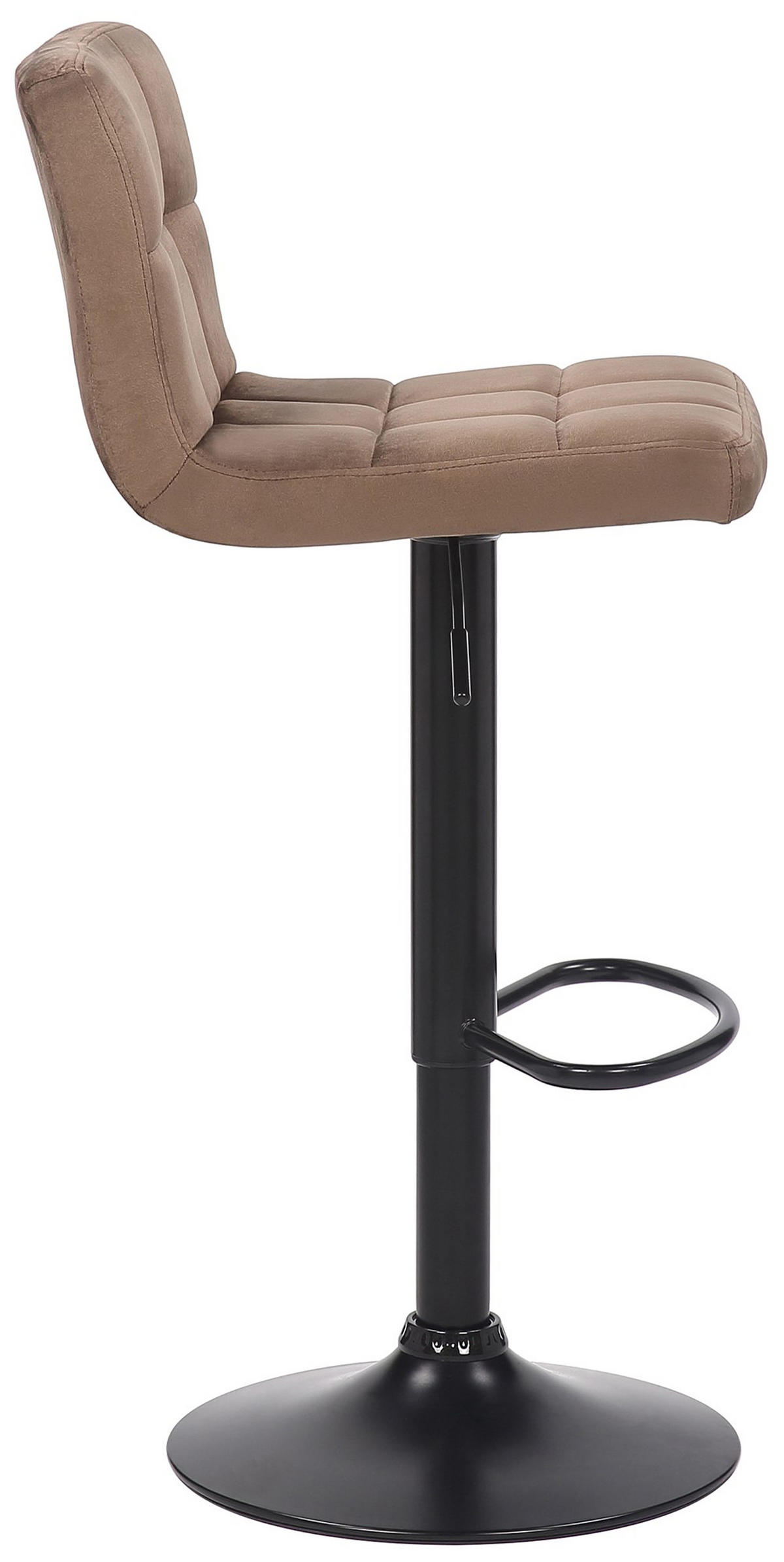 BARHOCKER 4er Set Fenai Samt braun - Schwarz/Braun, Textil/Metall (40/106/40cm) - TPFLiving