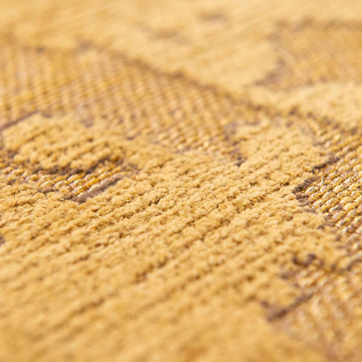 TEPPICH Madagascar Gold Structures Baobab 80/250 cm - Gelb, Kunststoff/Textil (80/250cm) - Louis De Poortere
