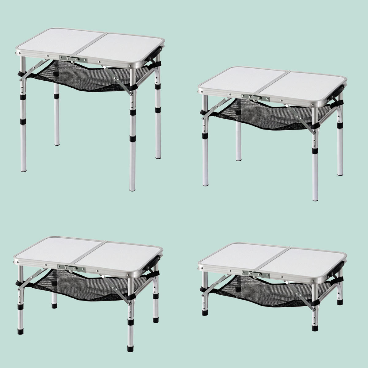 KEMPOVÝ stůl - různobarevná, kov/kompozitní dřevo (40/60/60cm) - Relaxdays