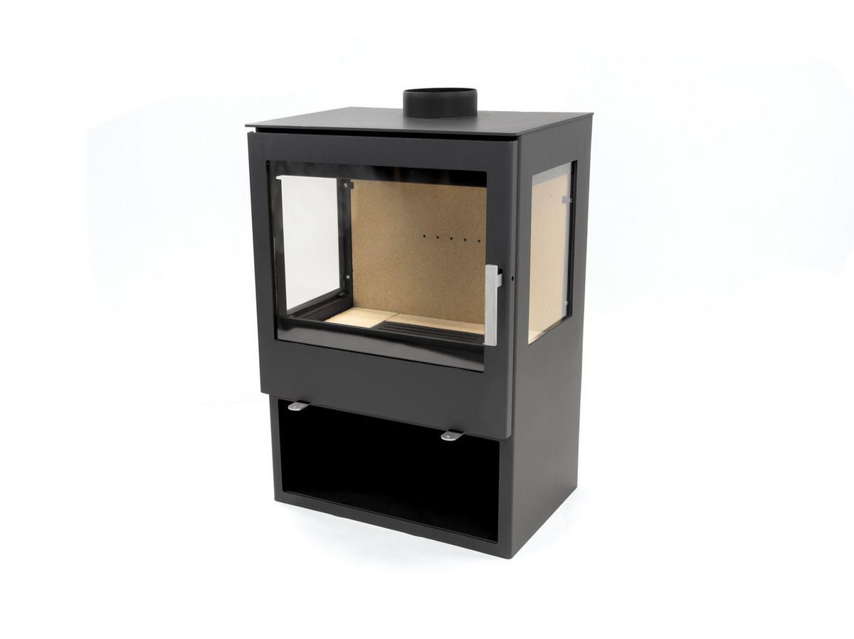 KAMINOFEN Modena Vision Stahl schwarz 9,76 kW Ofen - Schwarz, Kunststoff (80/175/120cm) - Conforto