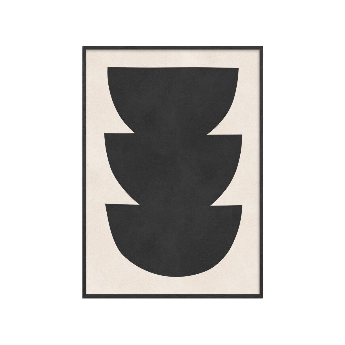 POSTER mit Rahmen Vitor Costa - Black expressive form 6 - Schwarz, Holz/Papier (30/40cm) - Poster&Frame