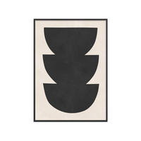 POSTER mit Rahmen Vitor Costa - Black expressive form 6 - Schwarz, Holz/Papier (30/40cm) - Poster&Frame
